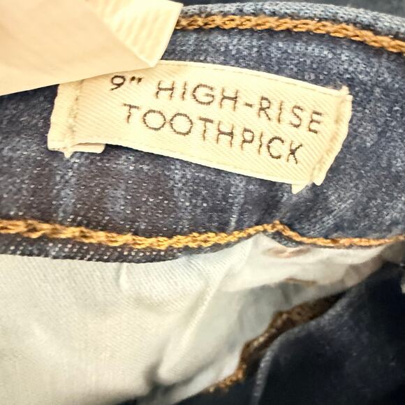 NWT J.Crew 9" High Rise Toothpick Jeans Dark Wash Blue Stretch Denim Size 24 - Picture 11 of 13